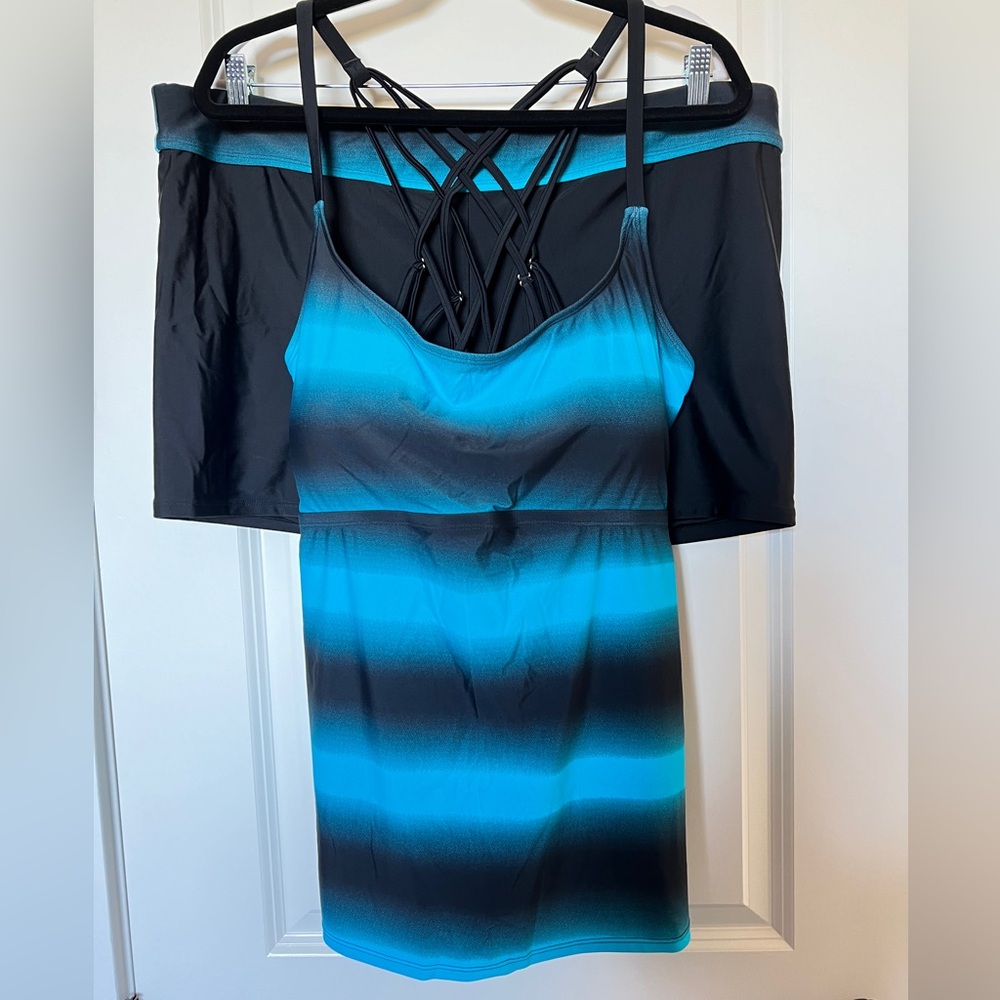 NWOT Tankini with Shorts Blue Plus Size 3X